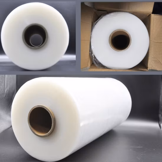 China Manufacturer Low Price Plastic LLDPE Black Transparent Color Hand Pallet Hood Jumbo Wrap PE Stretch Film Roll